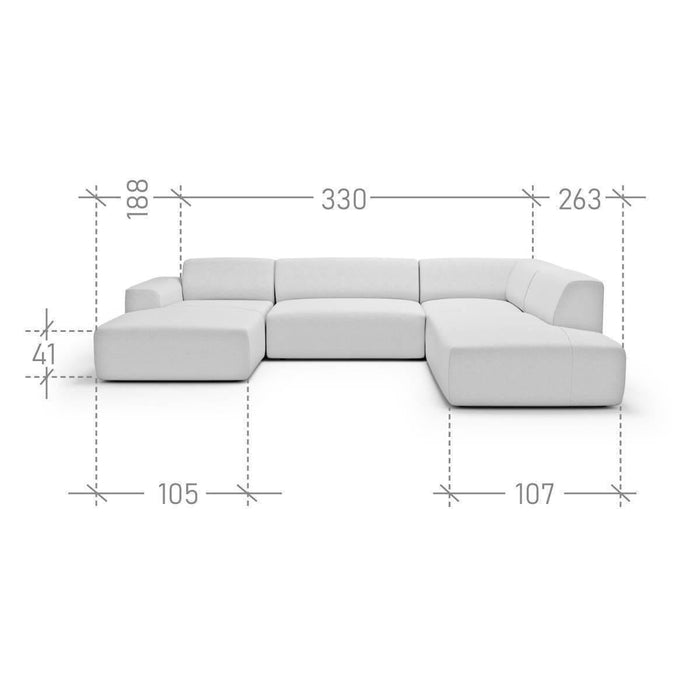 NADUVI Collection Nina U-bank Rechts - Velvet - Beige