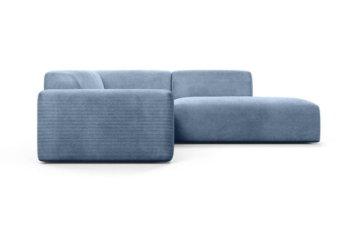 NADUVI Collection Nina Big Hoekbank Rechts - Ribstof - Lichtblauw