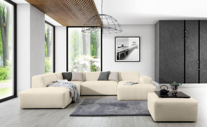 NADUVI Collection Nina U-bank Links - Ribstof - Crème