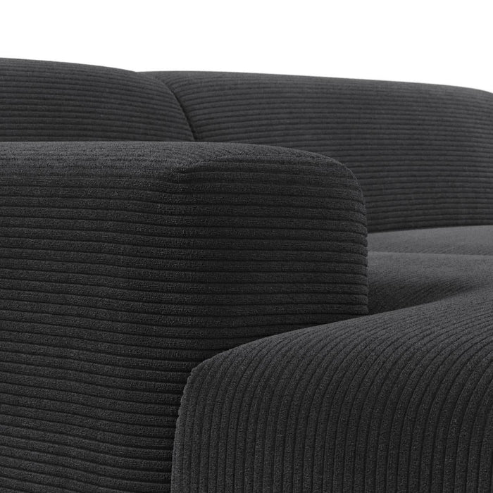 NADUVI Collection Nina Hoekbank Links - Ribstof - Antraciet