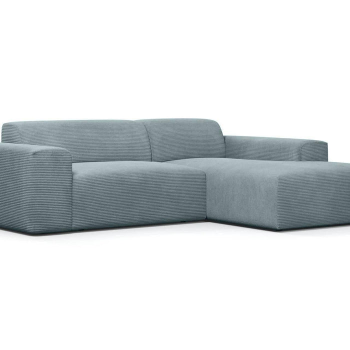 NADUVI Collection Nina Hoekbank Rechts - Ribstof - Grijsblauw