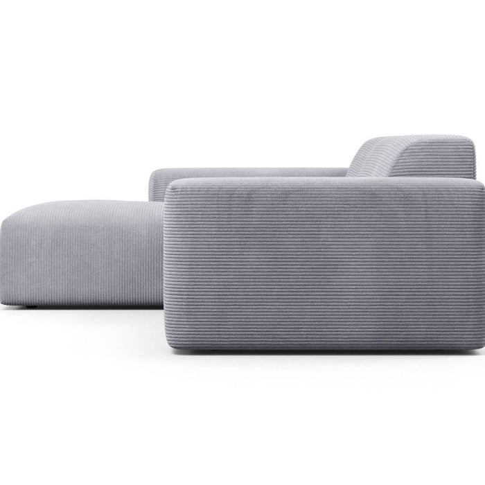 NADUVI Collection Nina Hoekbank Links - Ribstof - Lichtgrijs