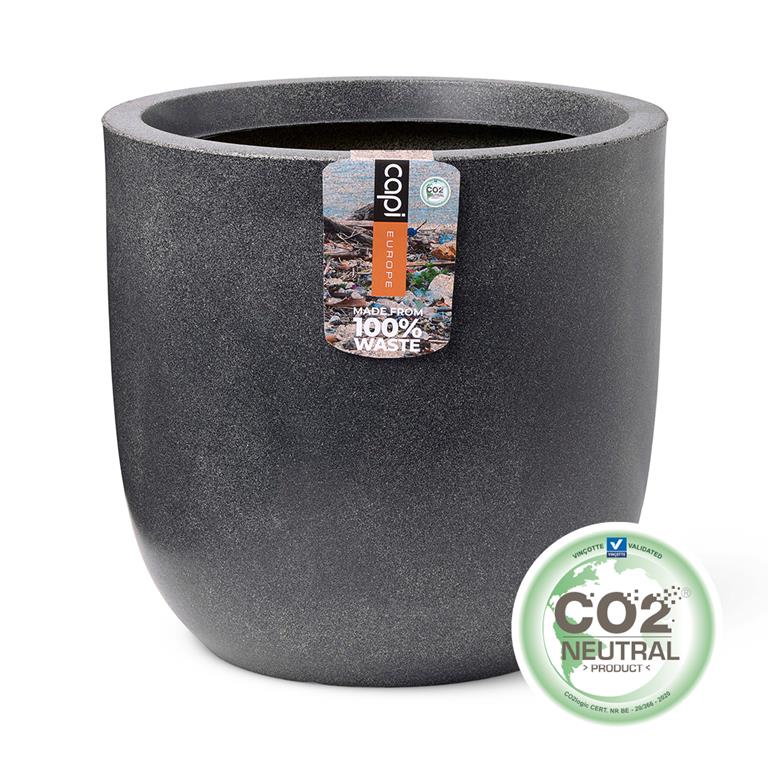 Capi 100% Waste Smooth Bloempot Ø 35 cm - Terrazzo grijs