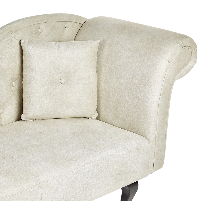 Beliani-LATTES II-Chaise longue-Lichtbeige-Rechterzijde-Fluweel