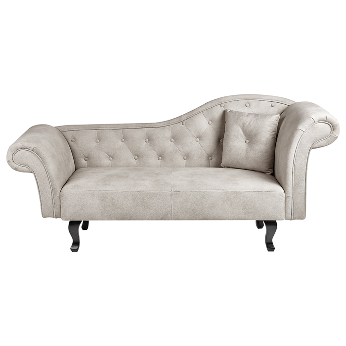 Beliani - LATTES II - Chaise longue - Taupe - Rechterzijde - Fluweel