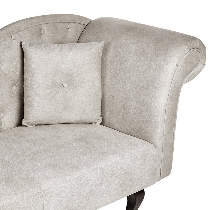 Beliani - LATTES II - Chaise longue - Taupe - Rechterzijde - Fluweel