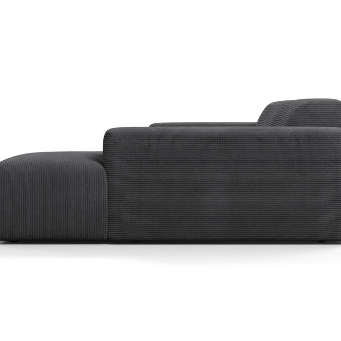 NADUVI Collection Nina Hoekbank Rechts - Ribstof - Antraciet