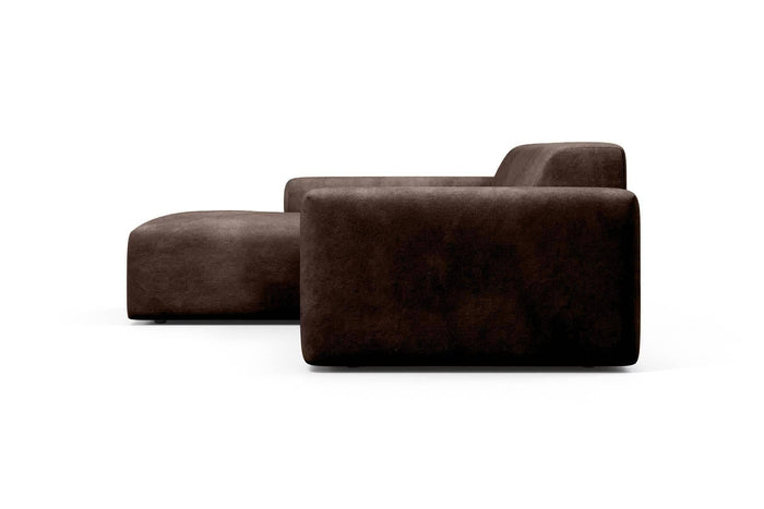 NADUVI Collection Nina Hoekbank Links - Velvet - Donkerbruin