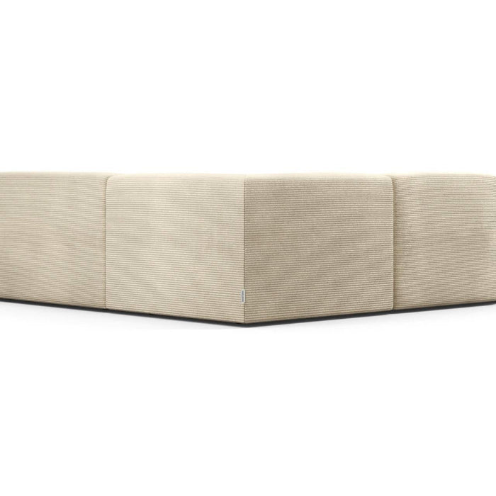 NADUVI Collection Nina Big Hoekbank Links - Ribstof - Crème