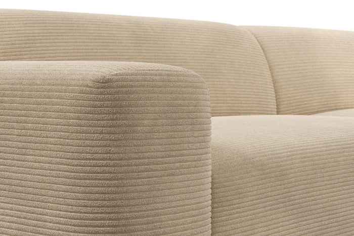 NADUVI Collection Nina Big Hoekbank Links - Ribstof - Crème