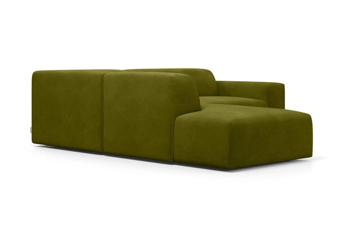 NADUVI Collection Nina Big Hoekbank Links - Velvet - Olijfgroen