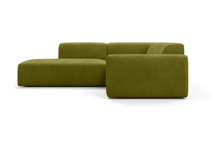 NADUVI Collection Nina Big Hoekbank Links - Velvet - Olijfgroen