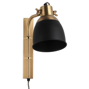 Casa Vivante Jerom Wandlamp Ijzer Zwart - 30 x 15 x 35 cm