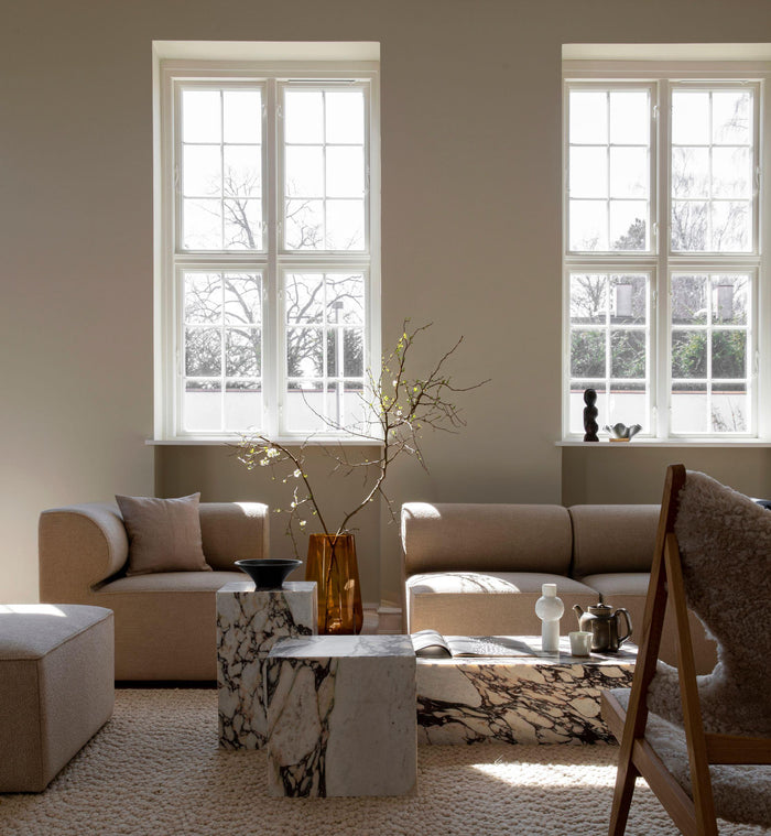 Audo Copenhagen Plinth Tall bijzettafel 30x30 Kunis Breccia marmer