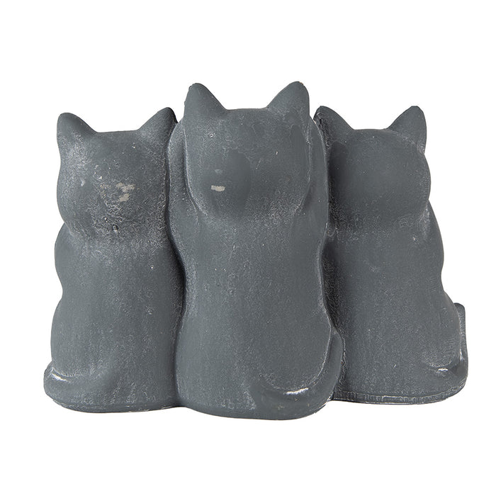 Clayre & Eef Beeld Kat 22x10x16 cm Grijs Steen