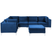Beliani-EVJA-Hoekbank met ottomaan-Marineblauw-Rechterzijde-Fluweel