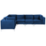 Beliani - EVJA - Hoekbank - Marineblauw - Rechterzijde - Fluweel