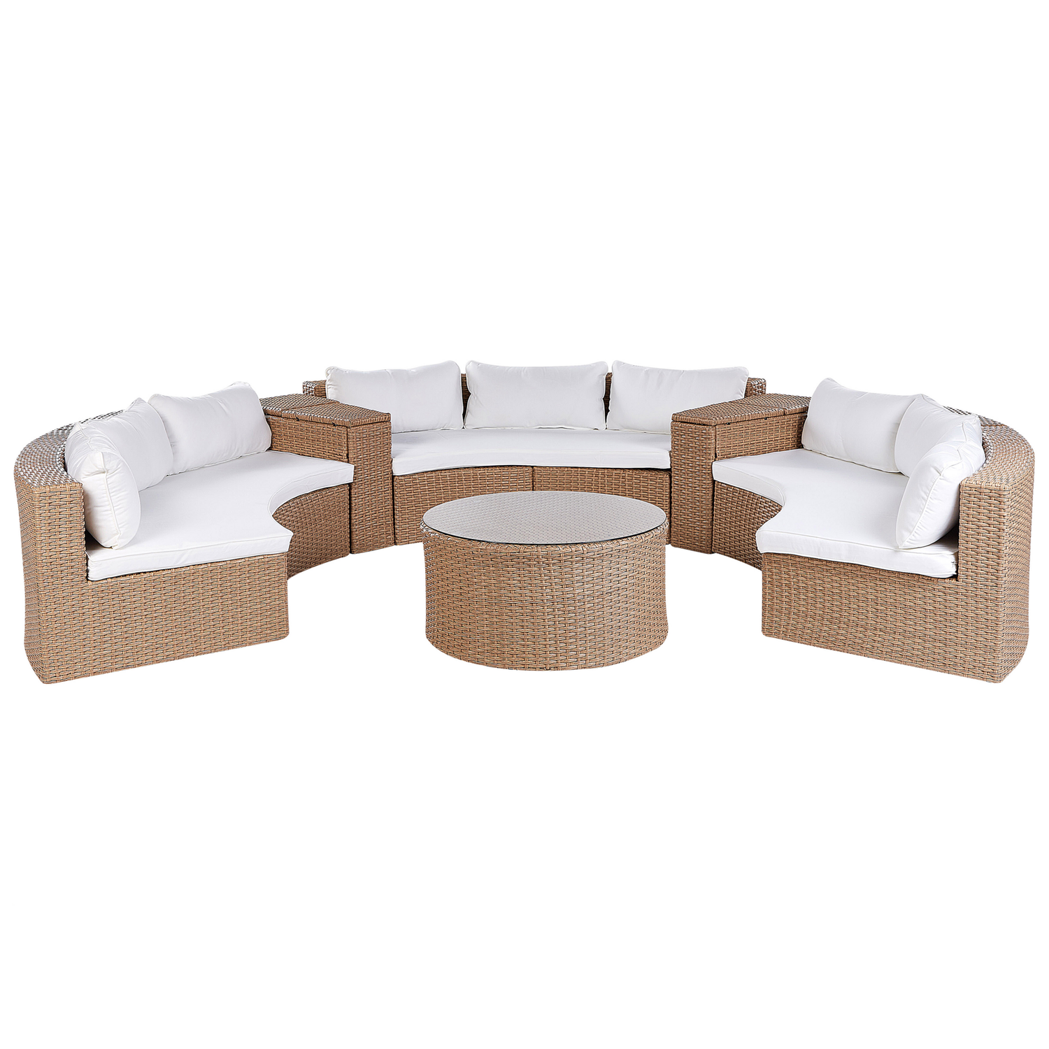 Beliani - SEVERO - Loungeset voor 9 - Zandbeige - PE rotan