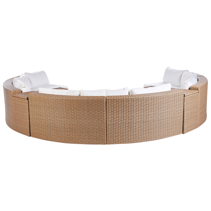 Beliani - SEVERO - Loungeset voor 9 - Zandbeige - PE rotan