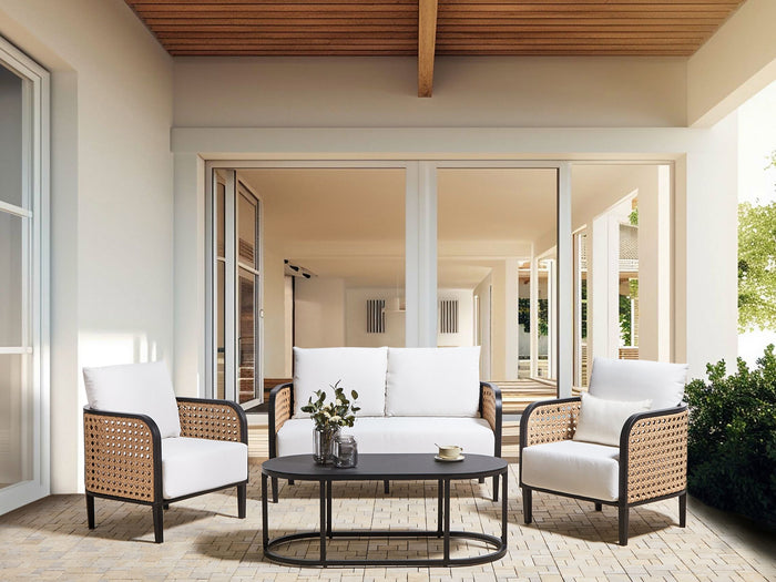 Beliani - MONTEFALCO - Loungeset 4-zits - Wit - Aluminium