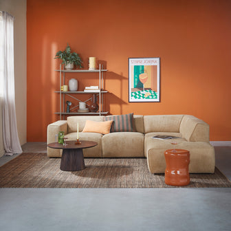 by fonQ Stretch Hoekbank Rechts - Zand Geel