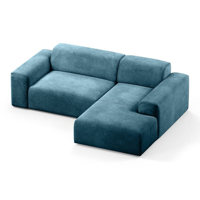 NADUVI Collection Nina Hoekbank Rechts - Ribstof - Turquoise