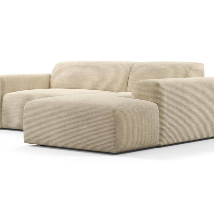 NADUVI Collection Nina Hoekbank Rechts - Ribstof - Crème