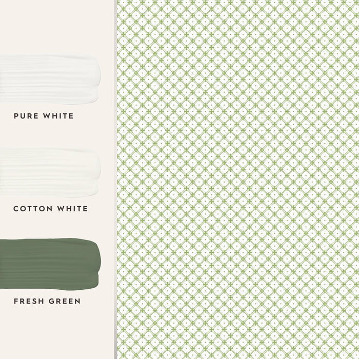 Laura Ashley Wickerwork Behang - Ruit - 10mx52cm - Groen