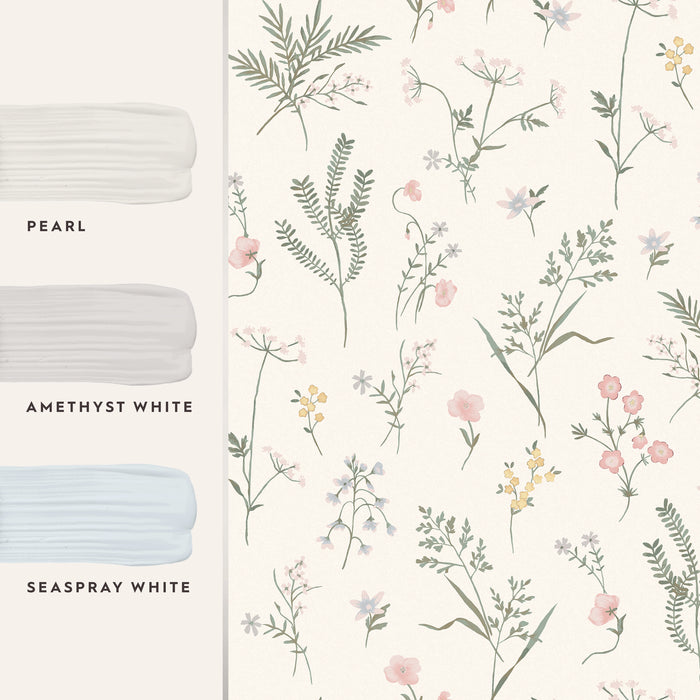 Laura Ashley Crosswell Behang - Bloemen - 10mx52cm - Beige