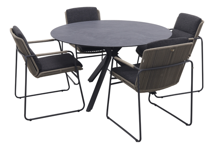 Taste Parma|4SO Locarno ronde tuinset - 5-delig - stapelbaar