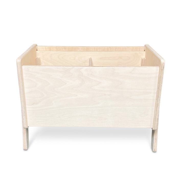 Montessori opbergkist kinderkamer | Houten boekenkist met klep - blank