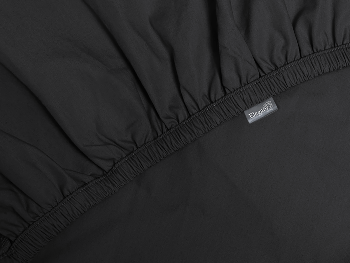 Elegance Hoeslaken Katoen Perkal 35cm Hoekhoogte zwart