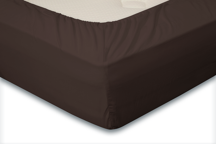 Elegance Hoeslaken Katoen Perkal 35cm Hoekhoogte donker bruin