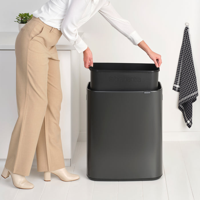 Brabantia Bo Touch Bin Afvalemmer 60 Liter - Confident Grey
