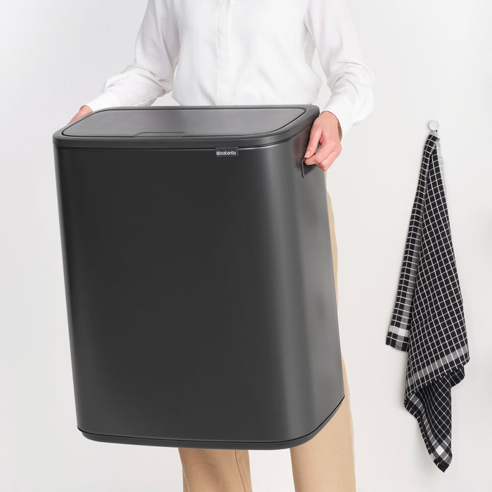 Brabantia Bo Touch Bin Afvalemmer 2 x 30 Liter - Confident Grey