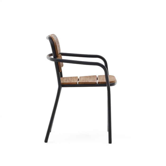 Kave Home - Algueret stoel van massief eucalyptushout met natuurlijke