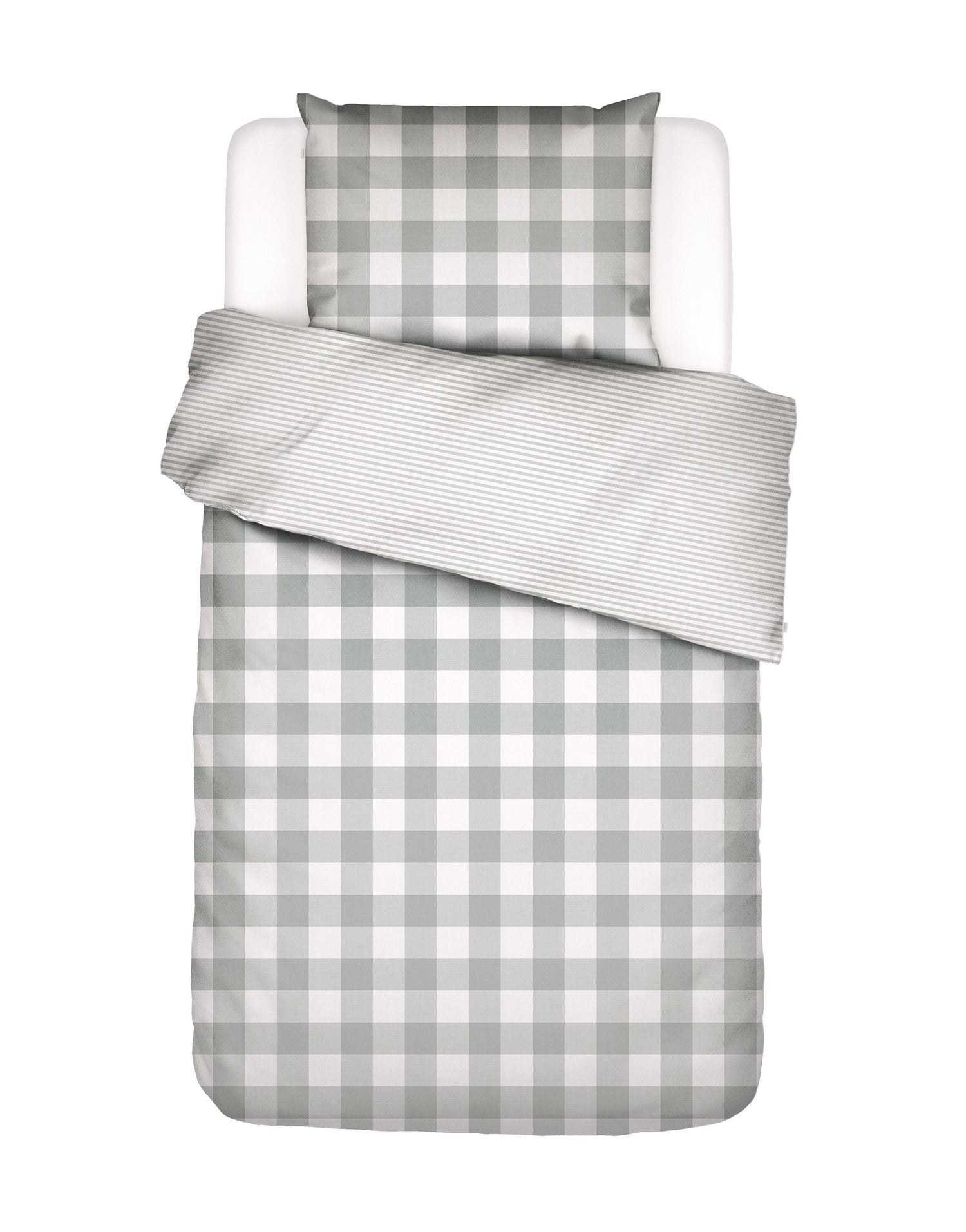 Essenza Chess Dekbedovertrek 140 x 220 cm - Dusty green