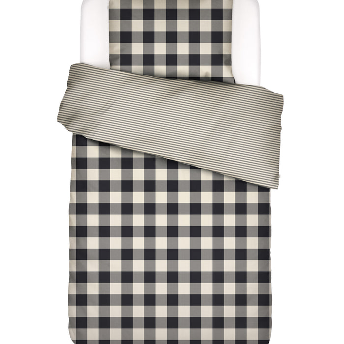 Essenza Chess Dekbedovertrek 140 x 220 cm - Antraciet