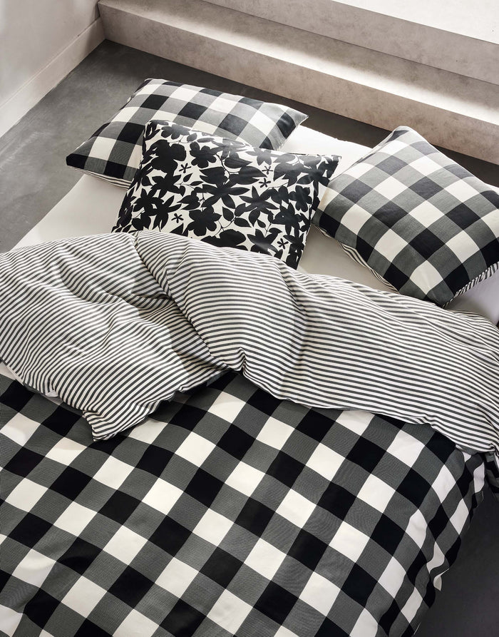 Essenza Chess Dekbedovertrek 140 x 220 cm - Antraciet