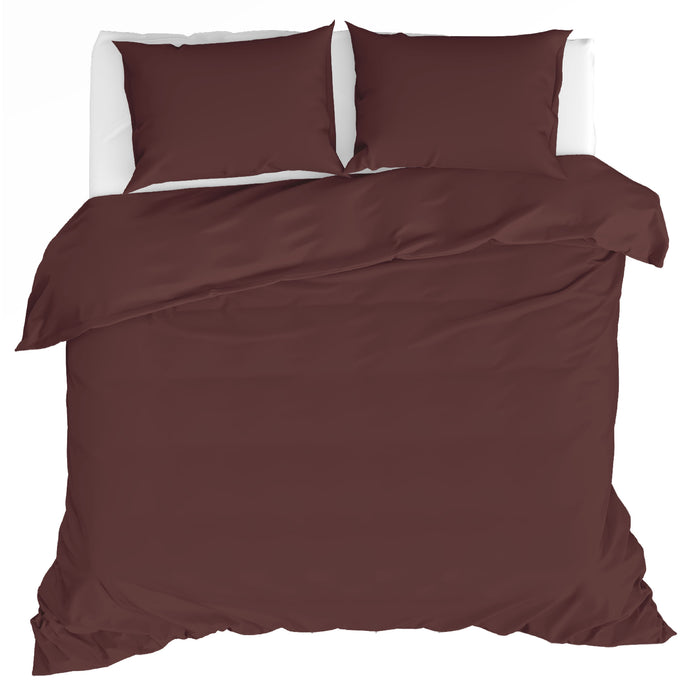 by fonQ Fresh Dekbedovertrek 200 x 200/220 cm - Aubergine