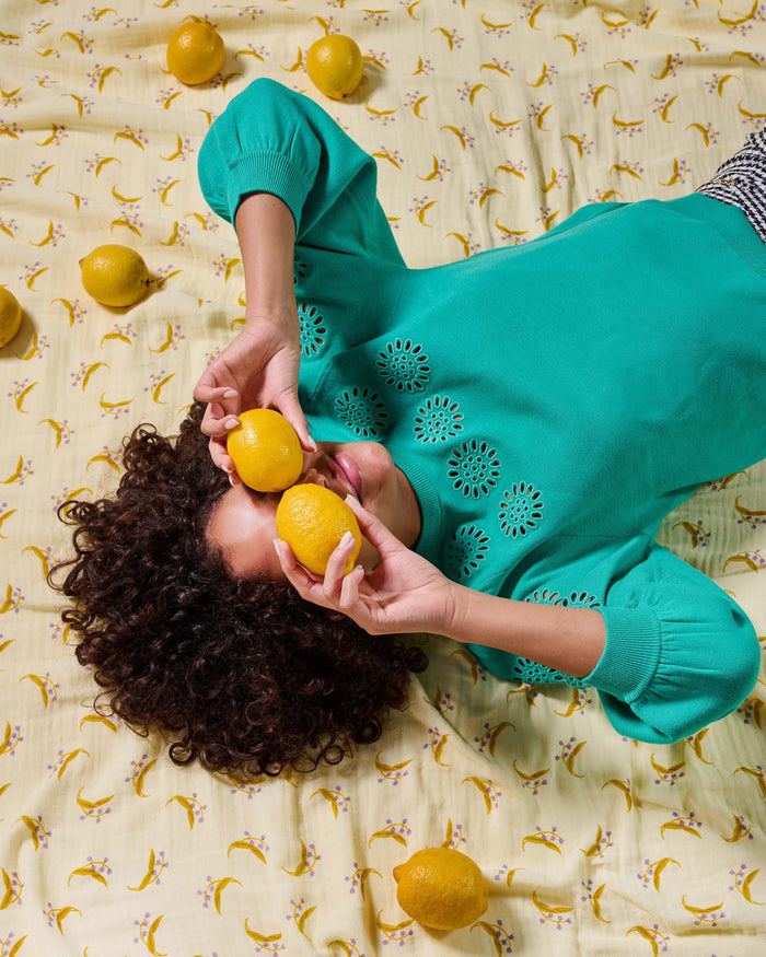 Essenza Lily melody Dekbedovertrek 200 x 220 cm - Lemon yellow