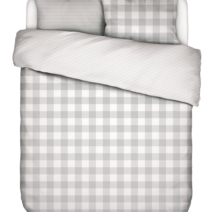 Essenza Chess Dekbedovertrek 240 x 220 cm - Grijs