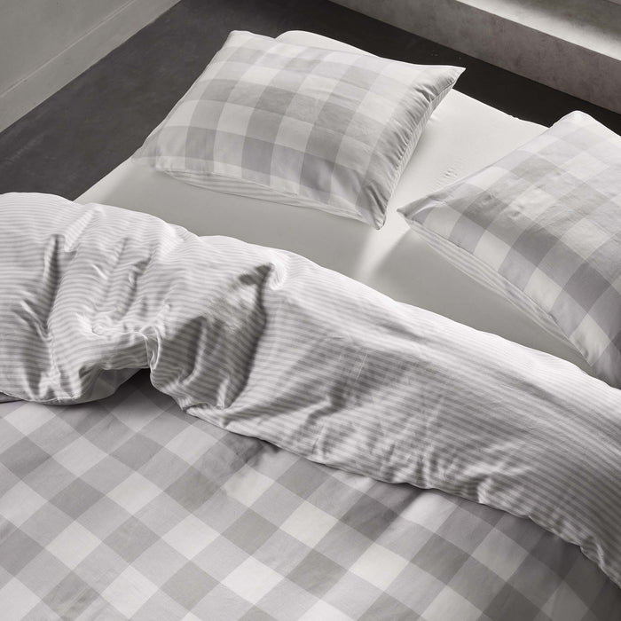 Essenza Chess Dekbedovertrek 240 x 220 cm - Grijs