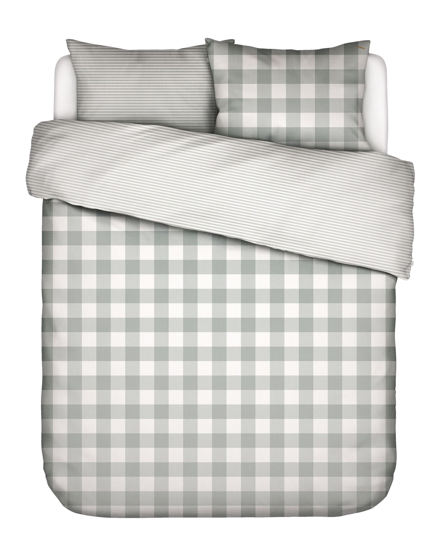 Essenza Chess Dekbedovertrek 240 x 220 cm - Dusty green