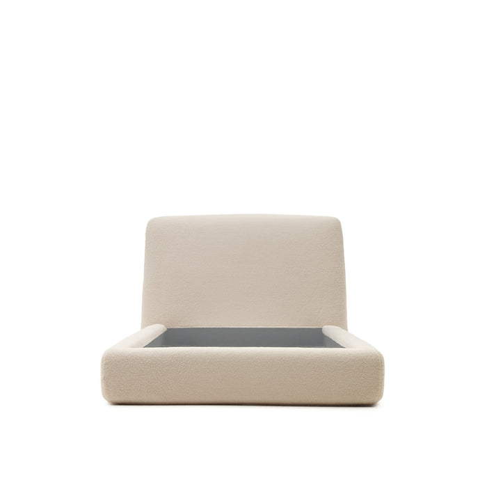 Kave Home - Martina-bed met afneembare hoes van gebroken wit bouclé