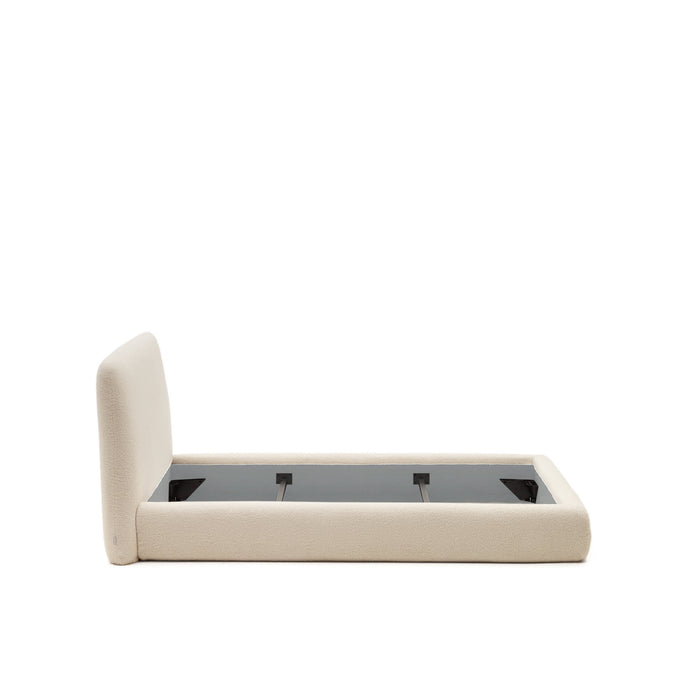 Kave Home - Martina-bed met afneembare hoes van gebroken wit bouclé