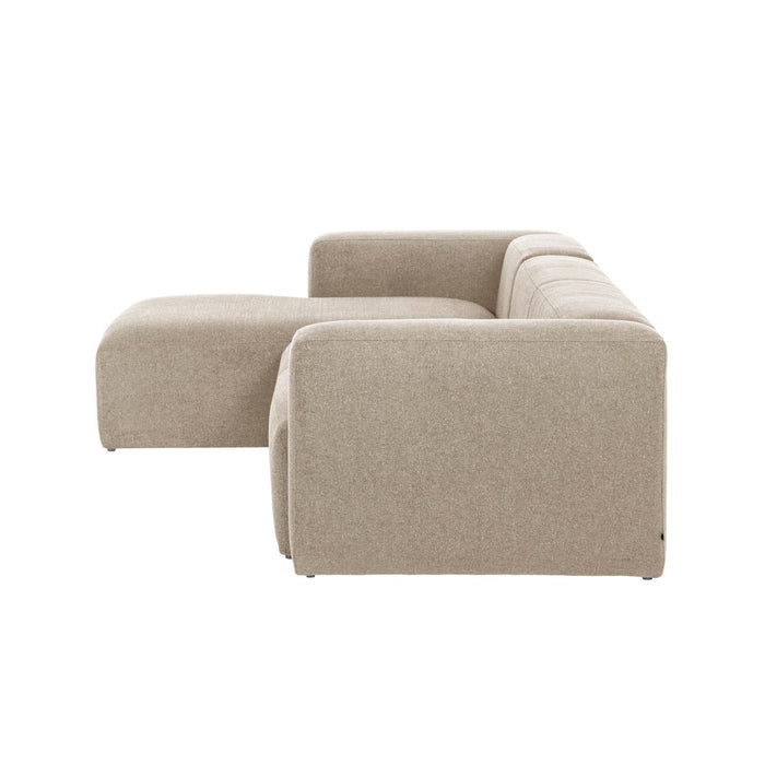 Kave Home - 4-zitsbank Blok beige met chaise longue links 330 cm