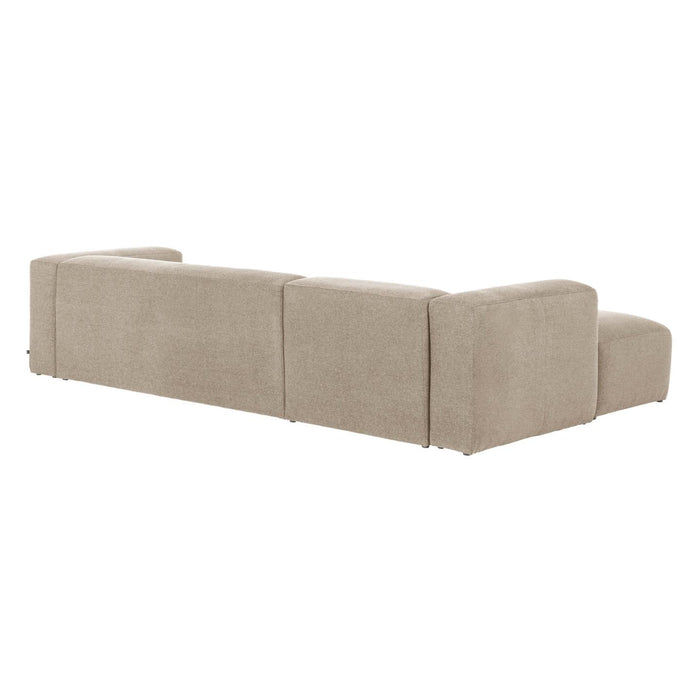 Kave Home - 4-zitsbank Blok beige met chaise longue links 330 cm