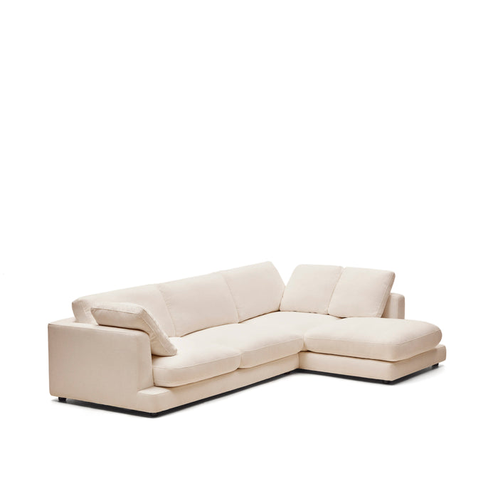 Kave Home Gala 4-zitsbank met Chaise Longue Rechts - Beige