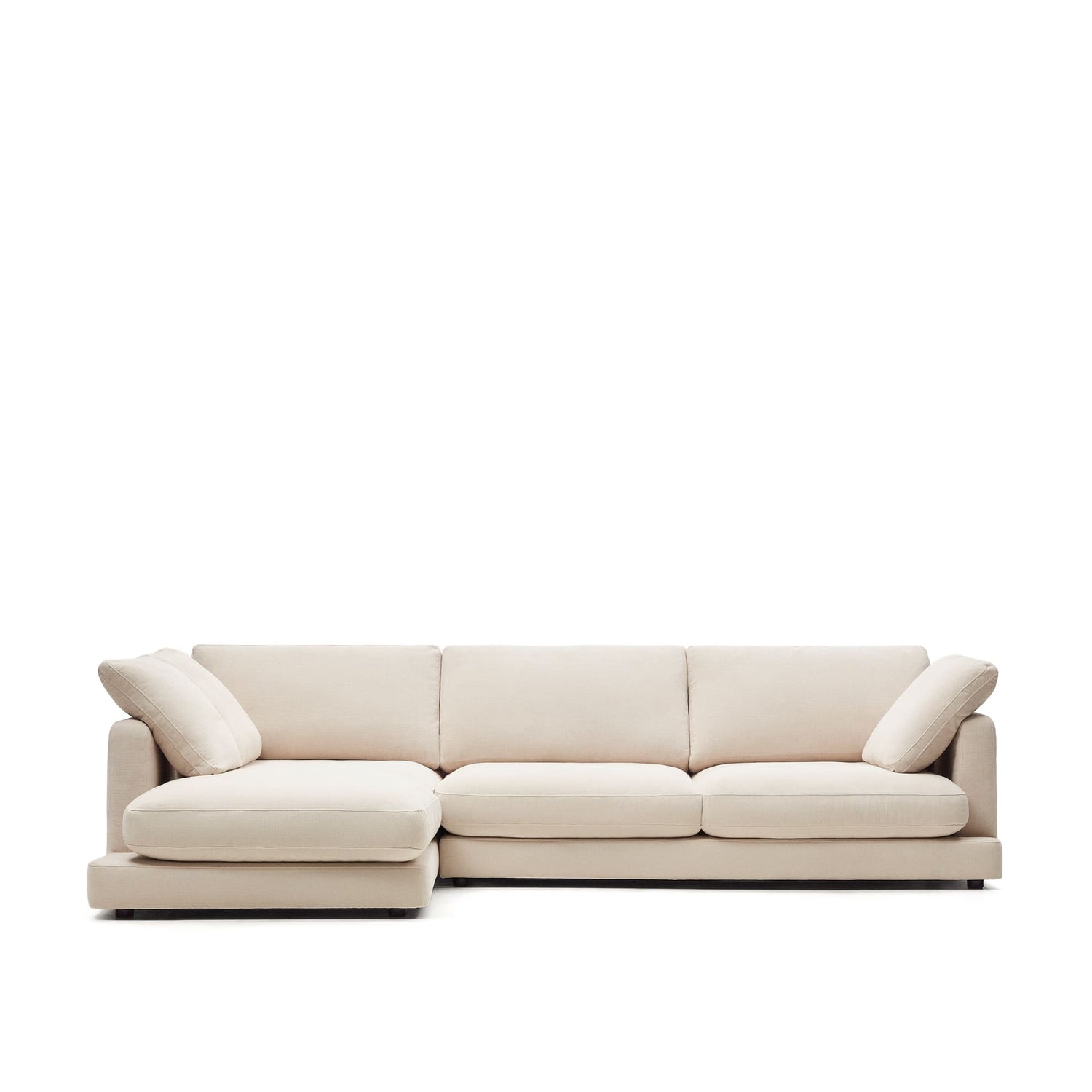 Kave Home - Gala 4-zitsbank met chaise longue links in beige 300 cm